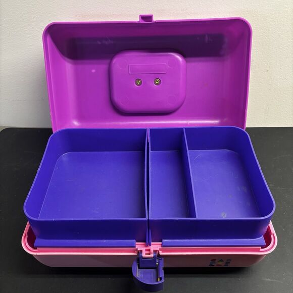 Caboodles Makeup Case Box Kit Purple Pink Crafts Organizer Storage Vintage USA - Picture 5 of 9